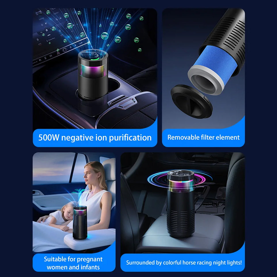 PestyEco Car Air Purifier – 105°C Thermal Formaldehyde Removal & Mijia Negative Ion Technology