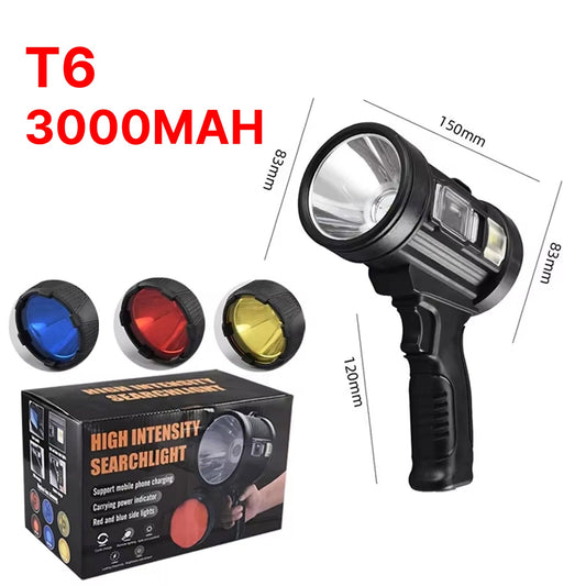 PexuLitex 1,000,000 Lumen LED Spotlight – 2000m Solar Rechargeable Beam & 9600mah Power Bank