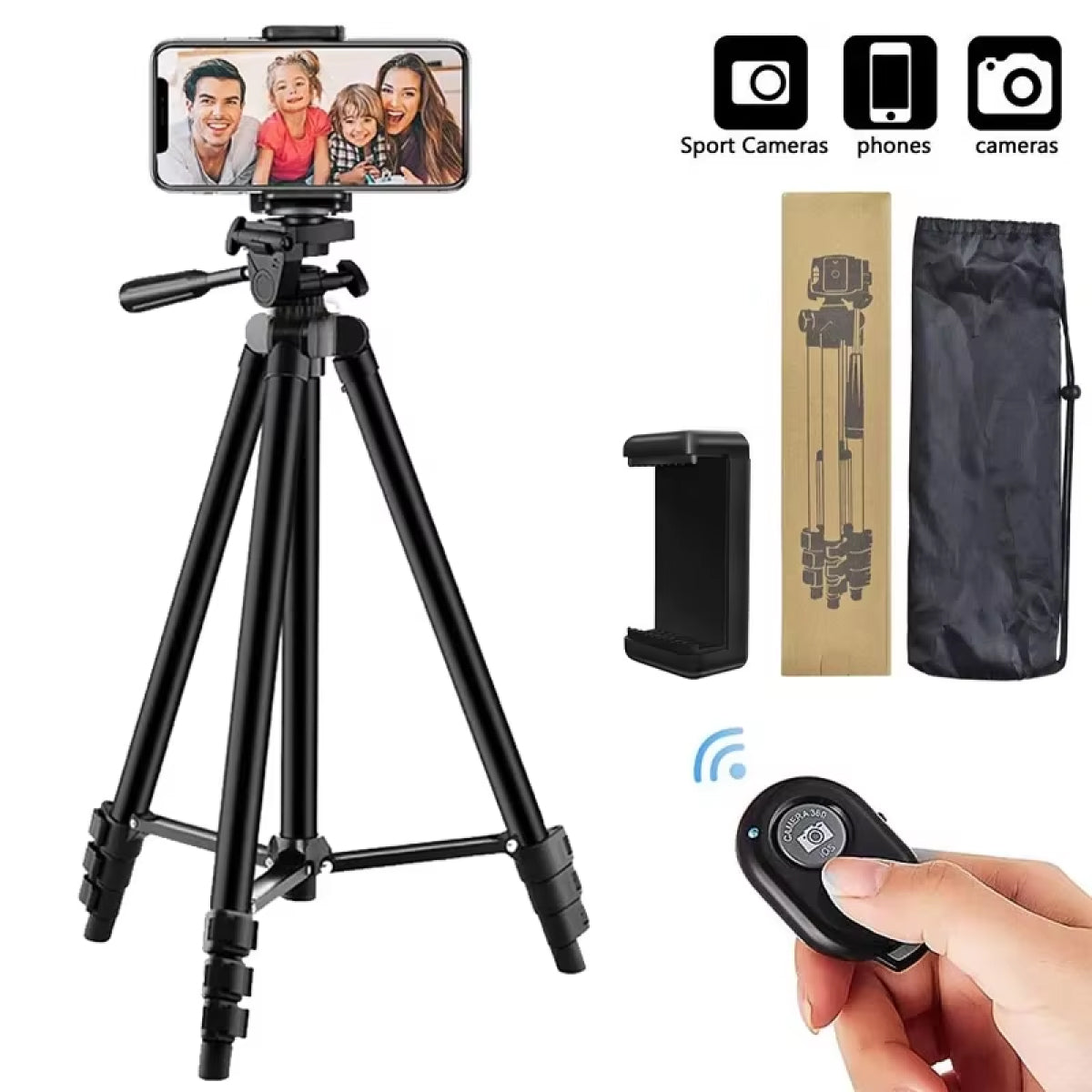 PivotVesa Aluminum Phone Tripod – 360° Versatile Mounting, Bluetooth Remote & Universal Compatibility