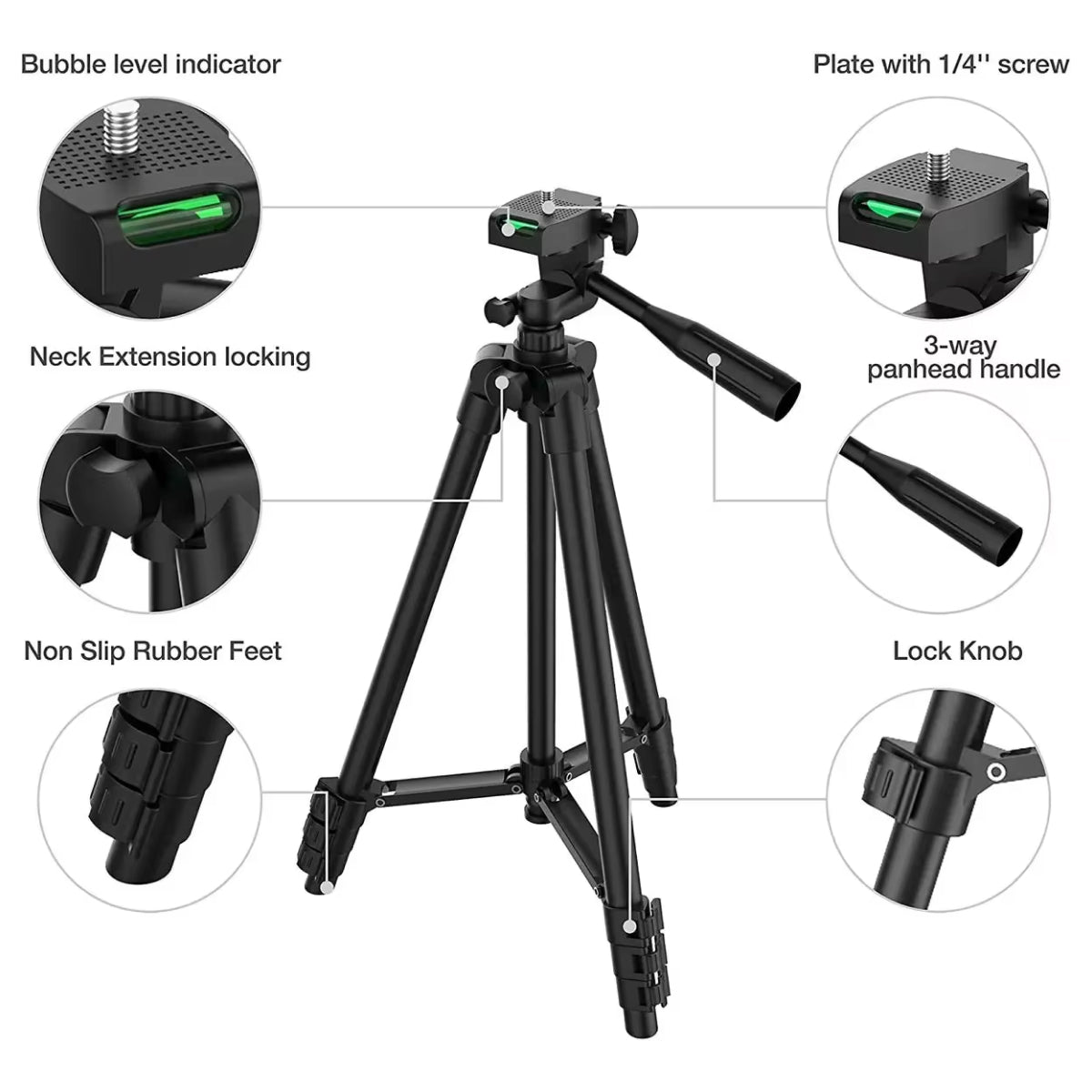 PivotVesa Aluminum Phone Tripod – 360° Versatile Mounting, Bluetooth Remote & Universal Compatibility