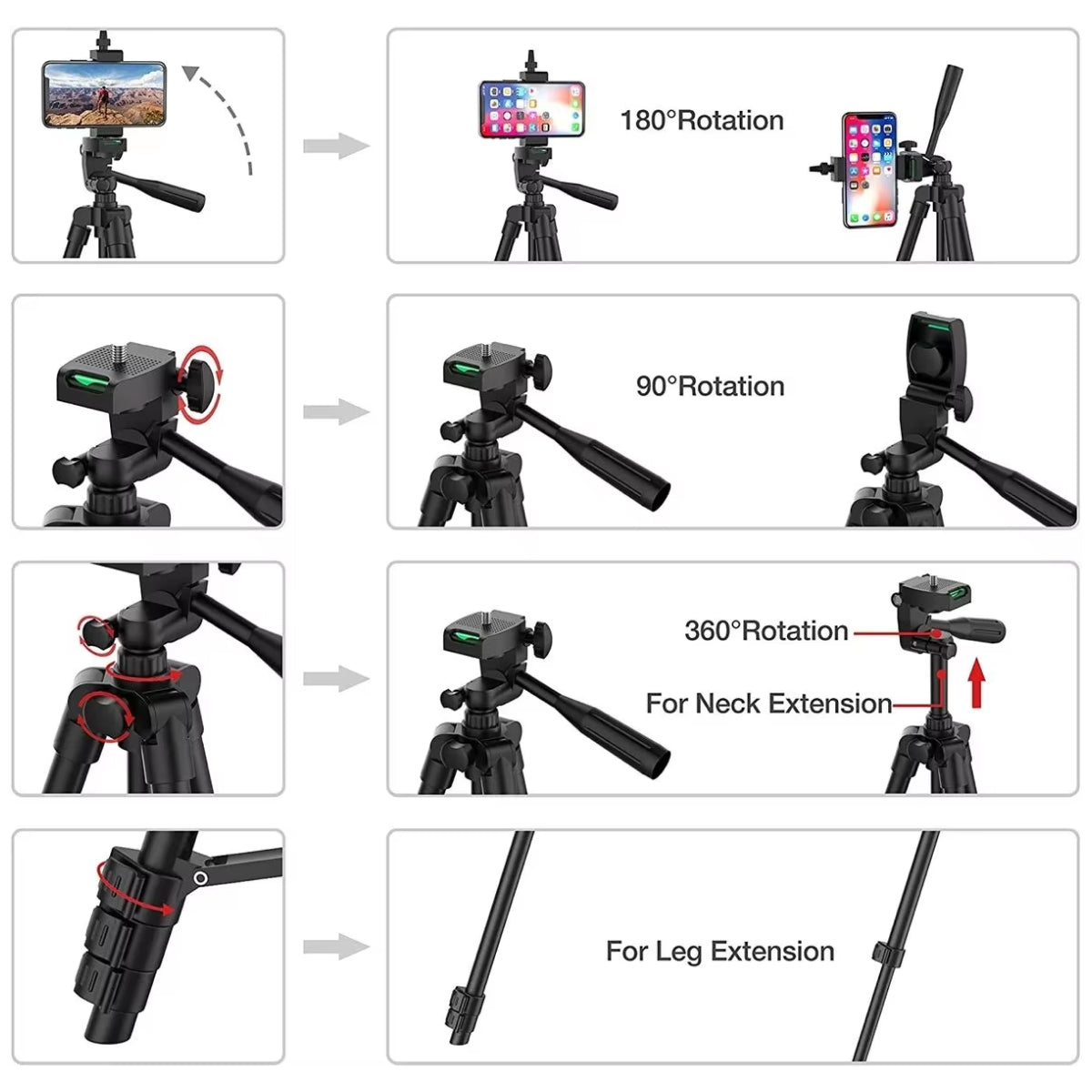 PivotVesa Aluminum Phone Tripod – 360° Versatile Mounting, Bluetooth Remote & Universal Compatibility
