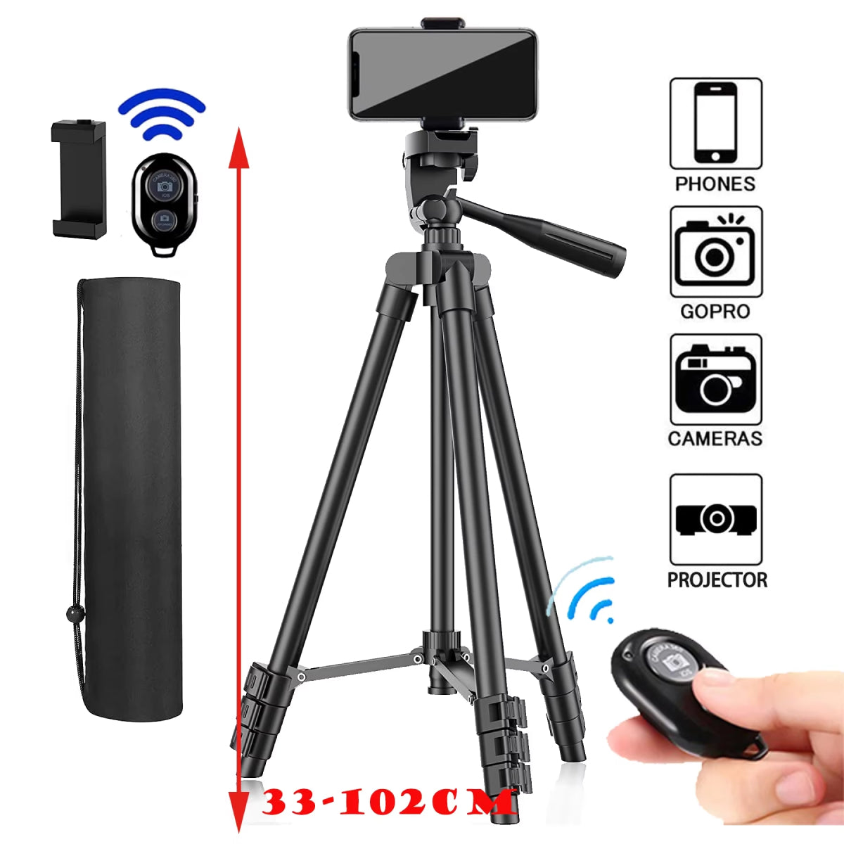 PivotVesa Aluminum Phone Tripod – 360° Versatile Mounting, Bluetooth Remote & Universal Compatibility