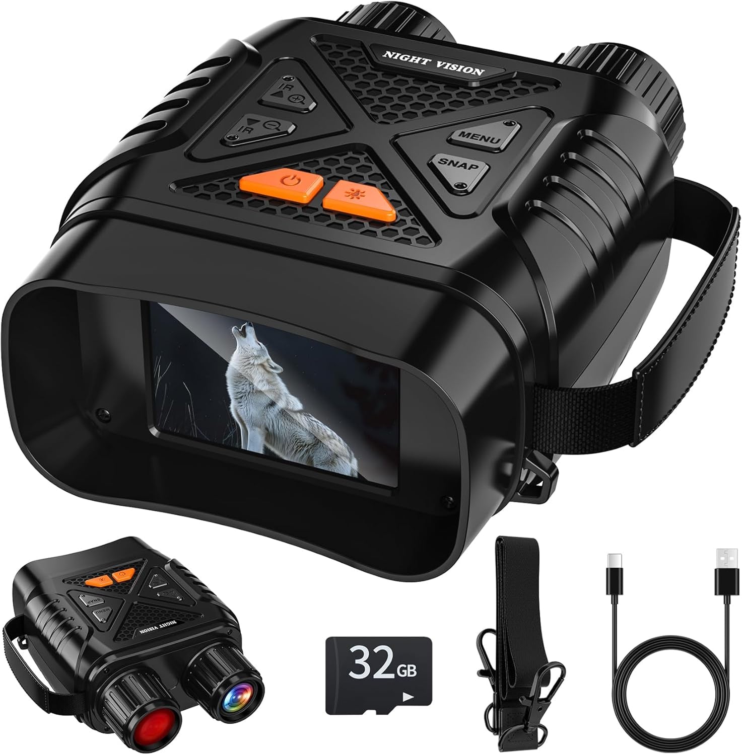 PossNiox Military Night Vision Binoculars – 800m Infrared Range, 10x Zoom & HD Video Recording
