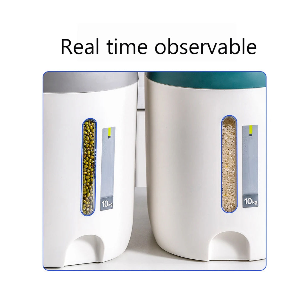 PourWize Smart Rice Dispenser – 12kg High Capacity, Sealed Moisture-Proof Design & Precise Measuring Cup
