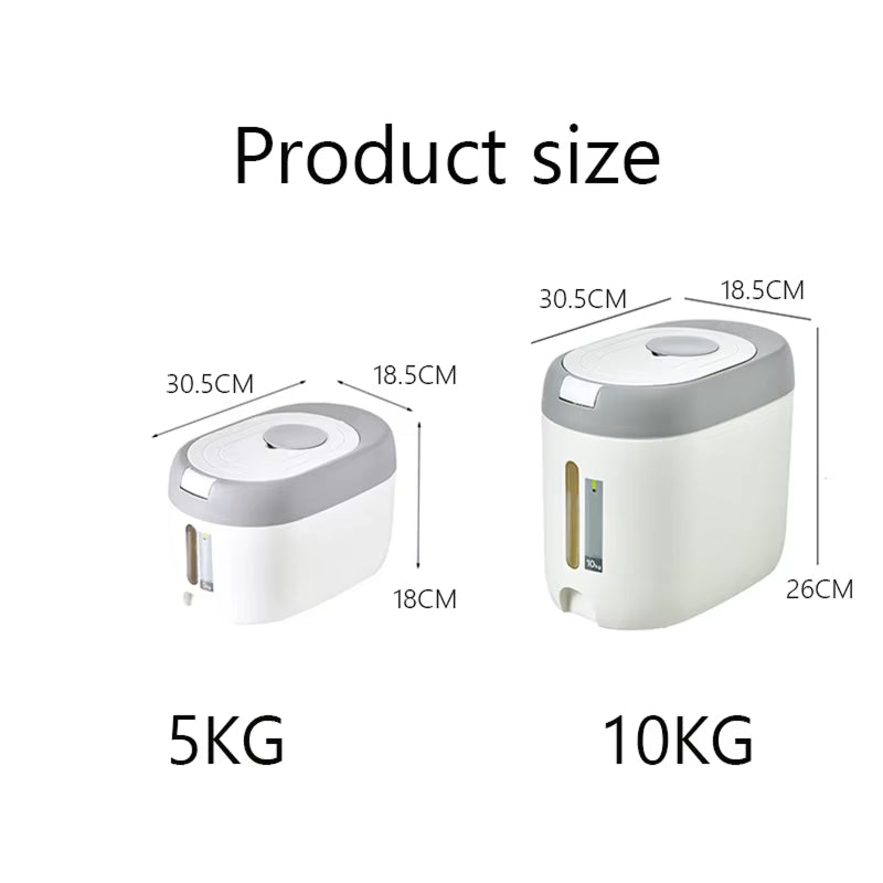 PourWize Smart Rice Dispenser – 12kg High Capacity, Sealed Moisture-Proof Design & Precise Measuring Cup