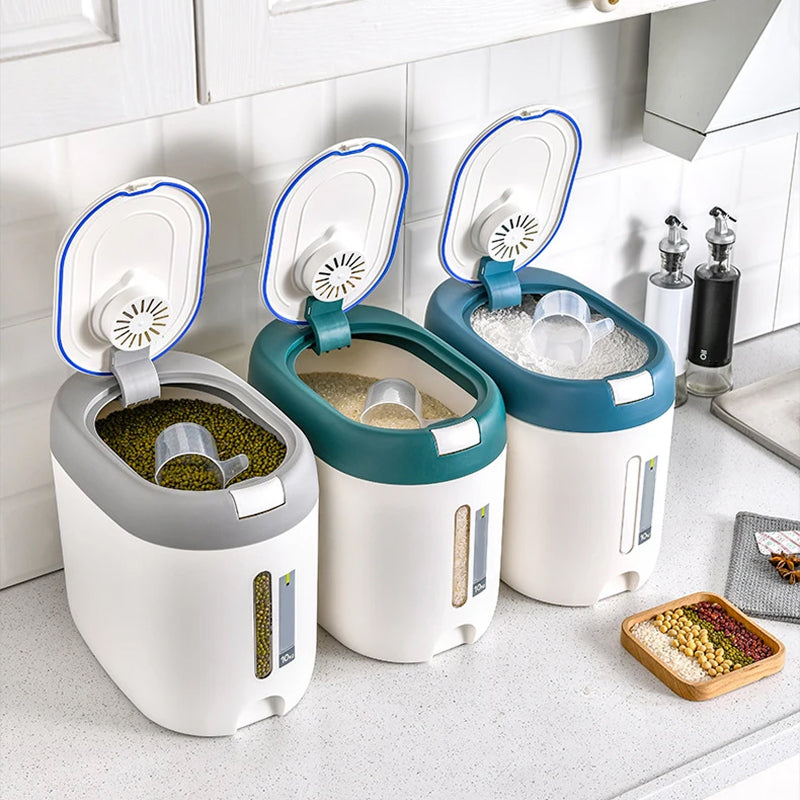 PourWize Smart Rice Dispenser – 12kg High Capacity, Sealed Moisture-Proof Design & Precise Measuring Cup