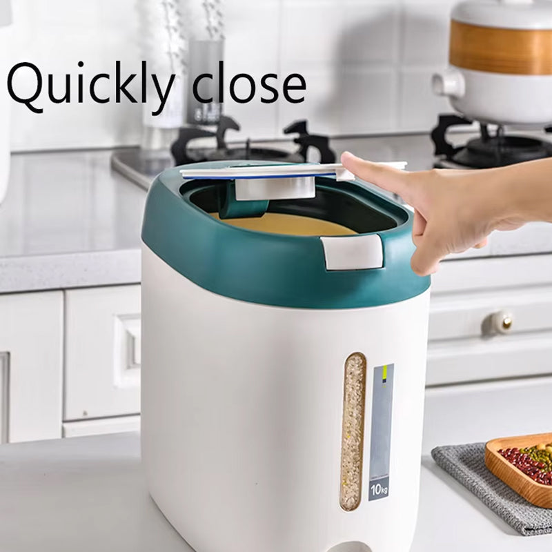 PourWize Smart Rice Dispenser – 12kg High Capacity, Sealed Moisture-Proof Design & Precise Measuring Cup