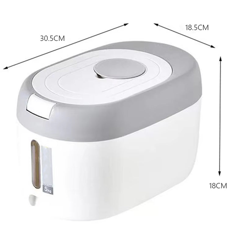 PourWize Smart Rice Dispenser – 12kg High Capacity, Sealed Moisture-Proof Design & Precise Measuring Cup
