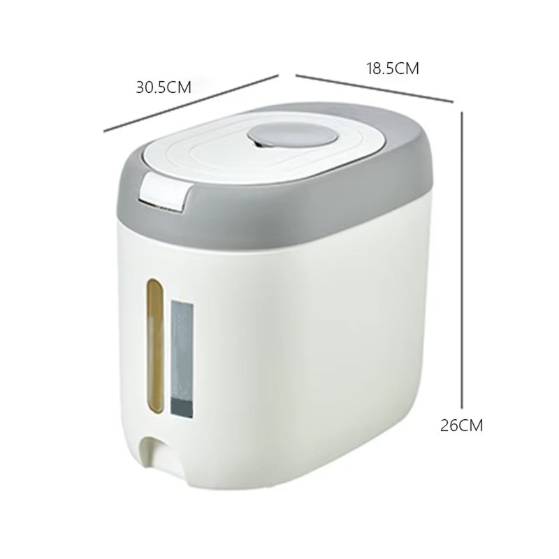 PourWize Smart Rice Dispenser – 12kg High Capacity, Sealed Moisture-Proof Design & Precise Measuring Cup