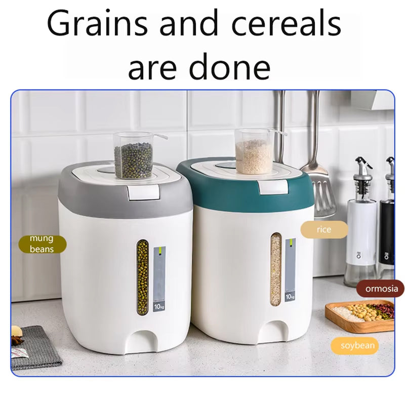 PourWize Smart Rice Dispenser – 12kg High Capacity, Sealed Moisture-Proof Design & Precise Measuring Cup