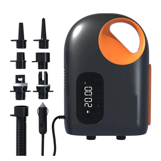PumiPox 20PSI Electric SUP Pump – 400L/min High-Pressure Airflow, Digital Display & 6 Universal Nozzles