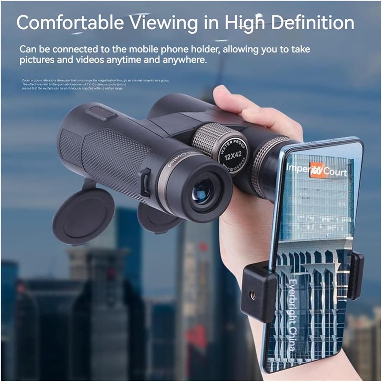 BinWicix 12x42 Hunting Binoculars ED Glass IP67 Waterproof A5 Zeiss Red Coating