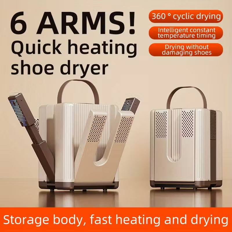 SkiTelax Ski Boot Dryer with PTC Ceramic Heat & 6 Arms