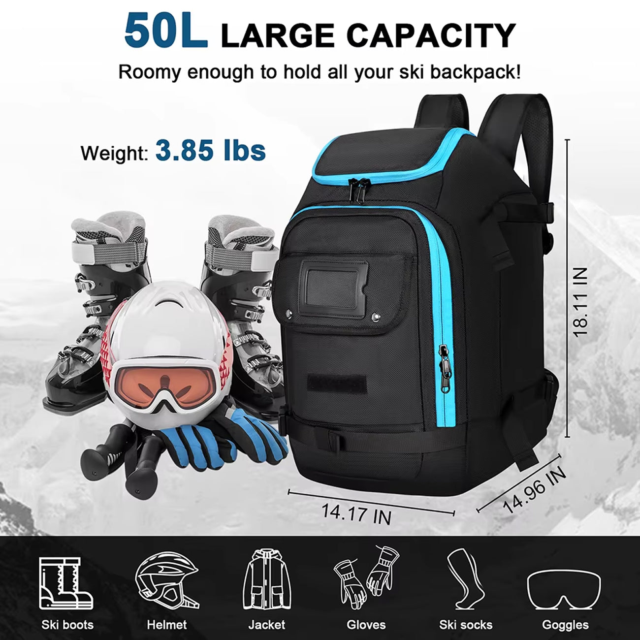 SkimiPack 50 Litre Three-Compartment Optimised Gear Layout