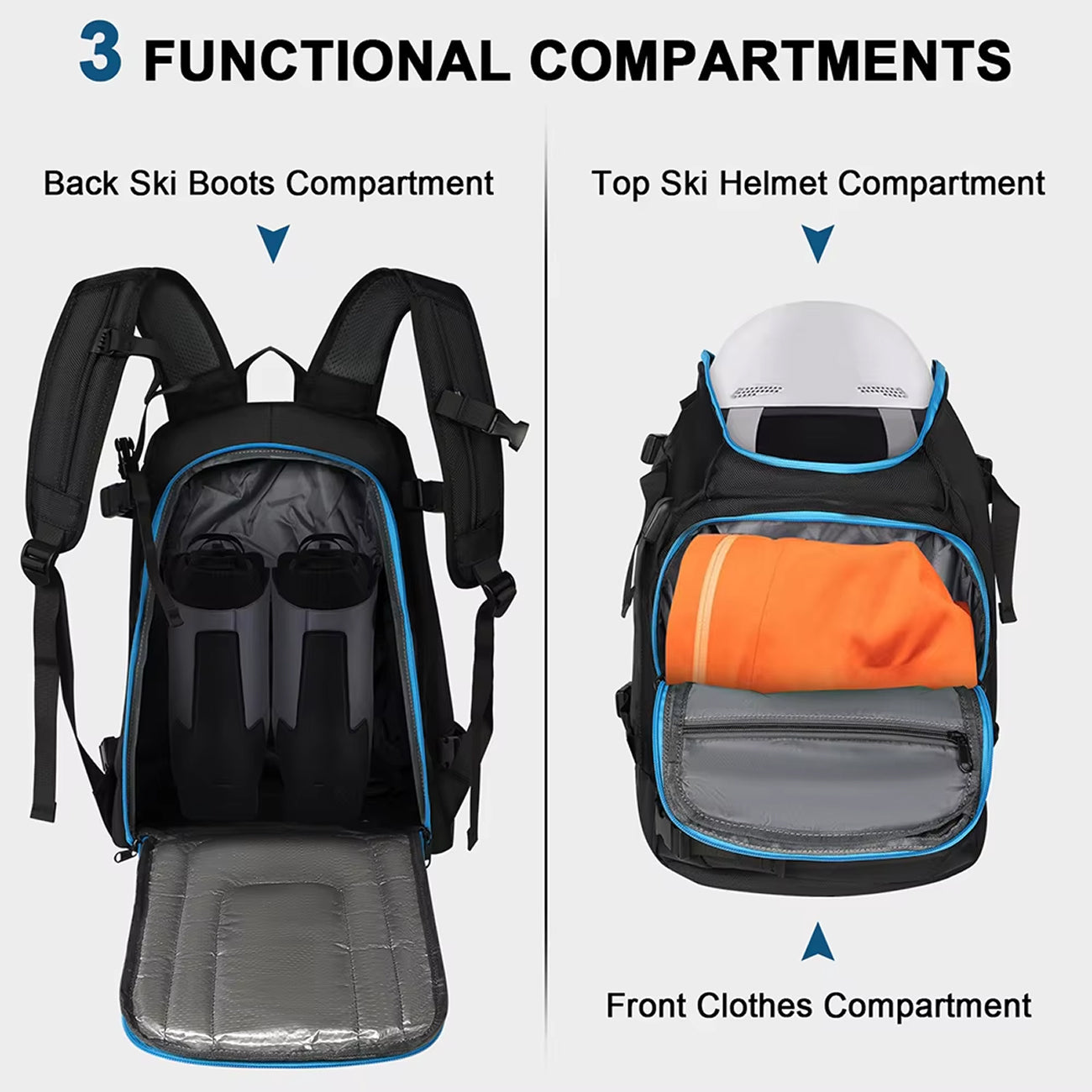 SkimiPack 50 Litre Three-Compartment Optimised Gear Layout