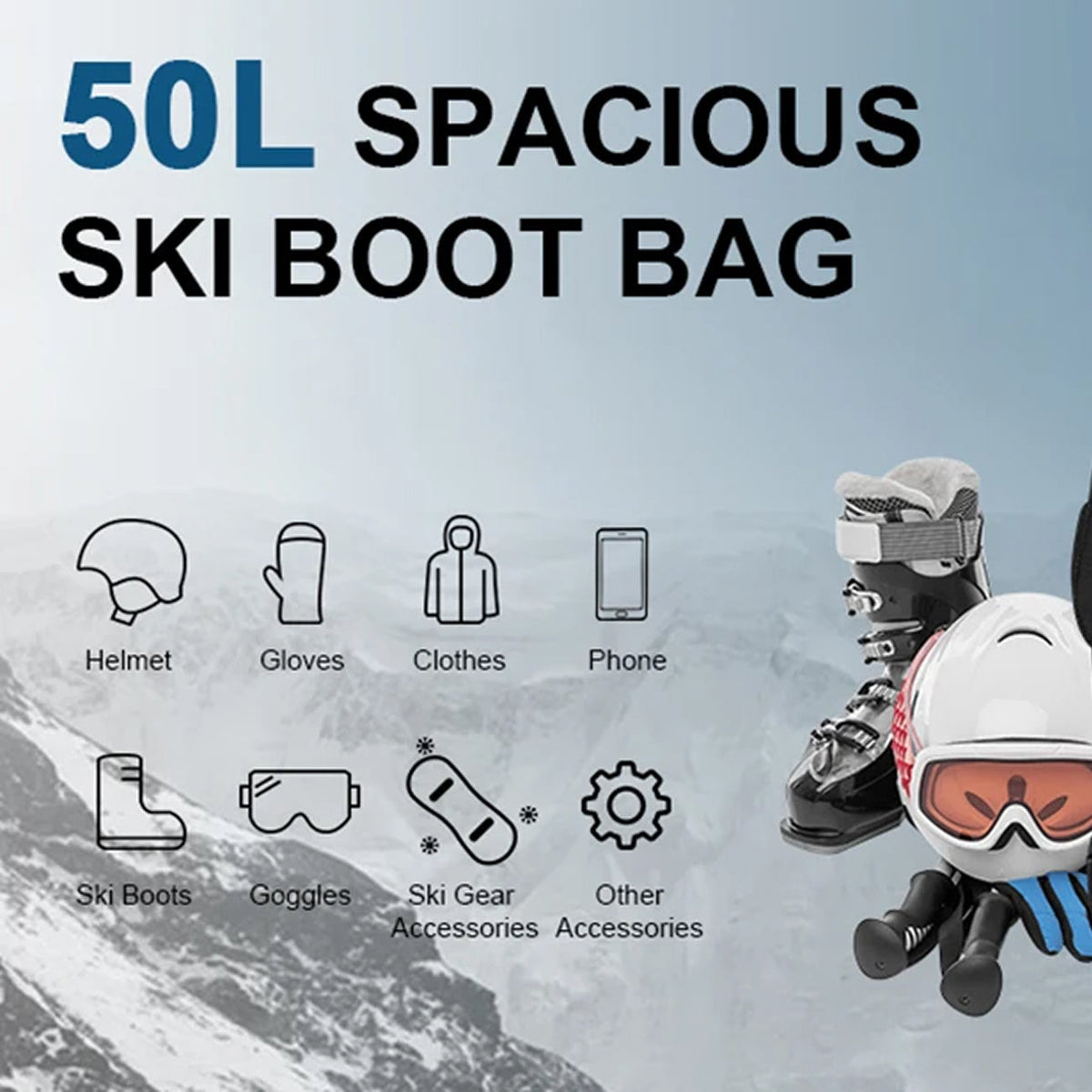 SkimiPack 50 Litre Three-Compartment Optimised Gear Layout