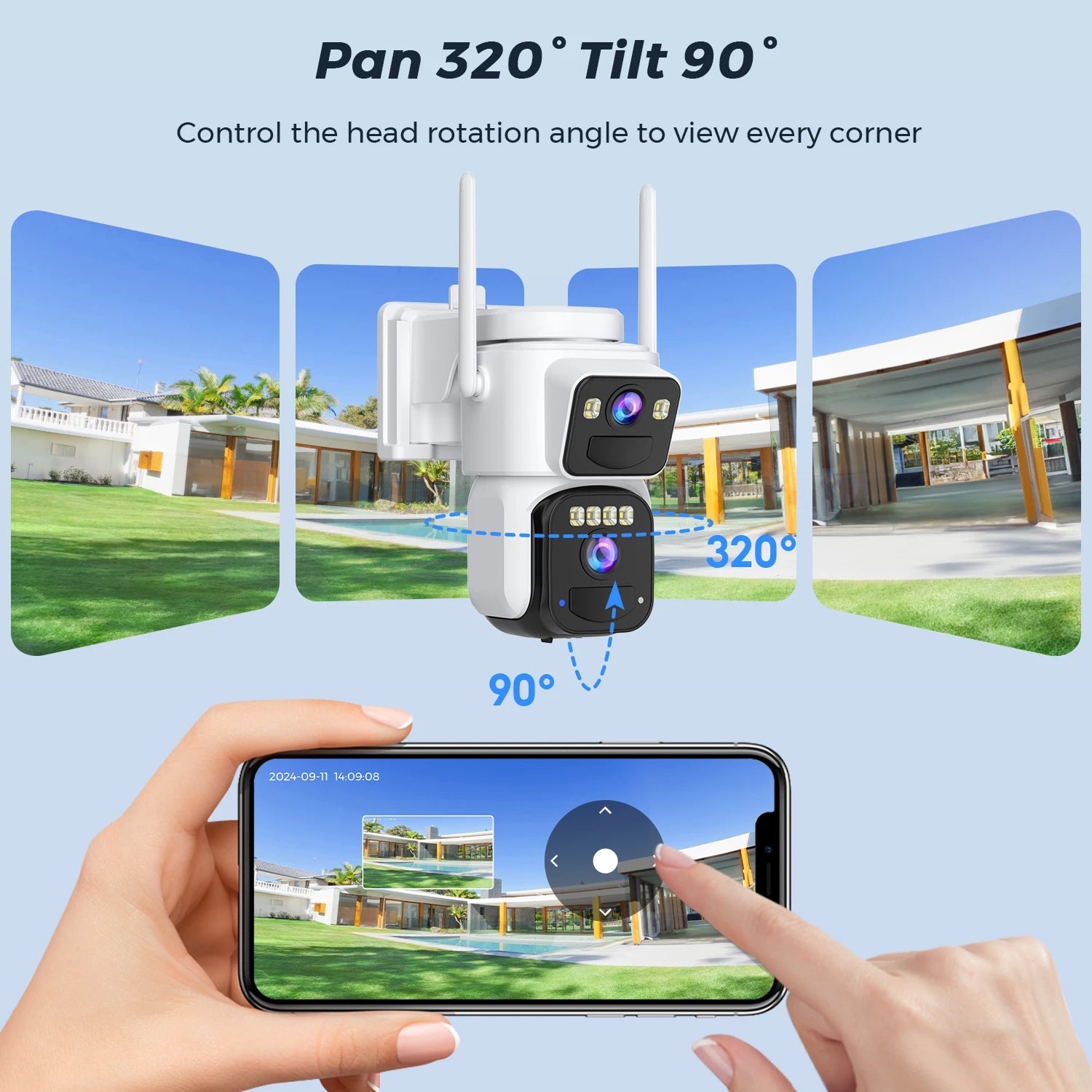 ElixForn 8MP Solar Security Camera 4K Ultra-HD 360° Pan/Tilt AI Human Detection