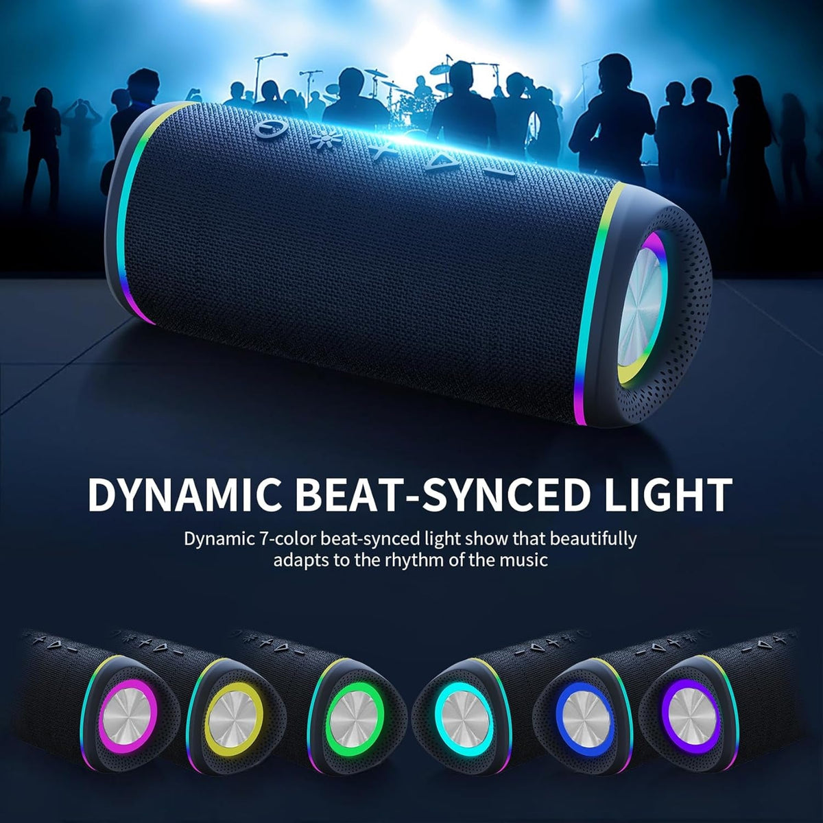 SonikPode Portable Speaker with RGB Lights & HD Audio