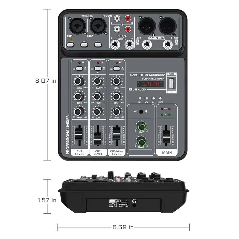 SoundVexe Four-Channel Professional EQ And 99 Digital Effects
