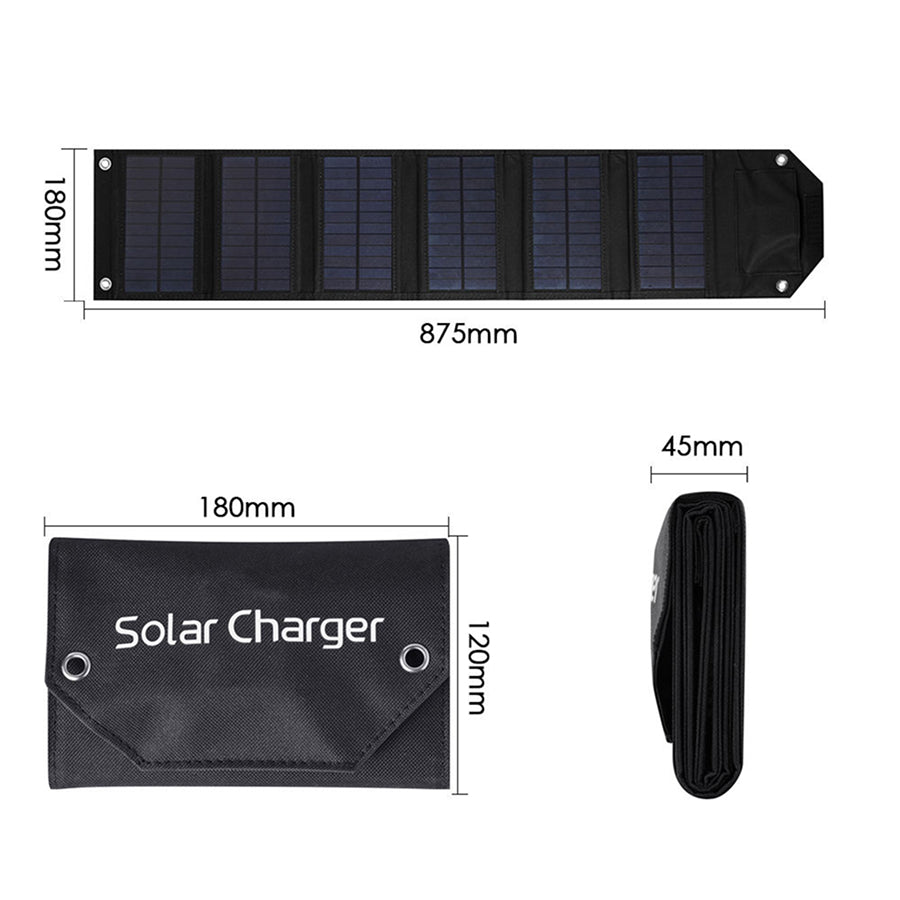 SundiFold Portable Solar Panel – High-Efficiency Monocrystalline Cells, Foldable Design & USB Charging