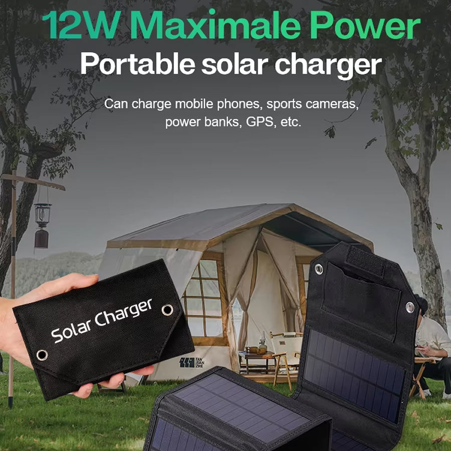 SundiFold Portable Solar Panel – High-Efficiency Monocrystalline Cells, Foldable Design & USB Charging