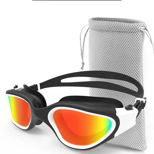 SwiGoxim Polarized Swim Goggles Anti-Fog UV Protection No-Leaking Wide Vision for Adults