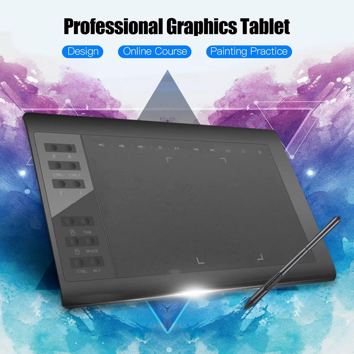 TabPenca Professional 8192-Level Pressure Sensitivity with Battery-Free Stylus