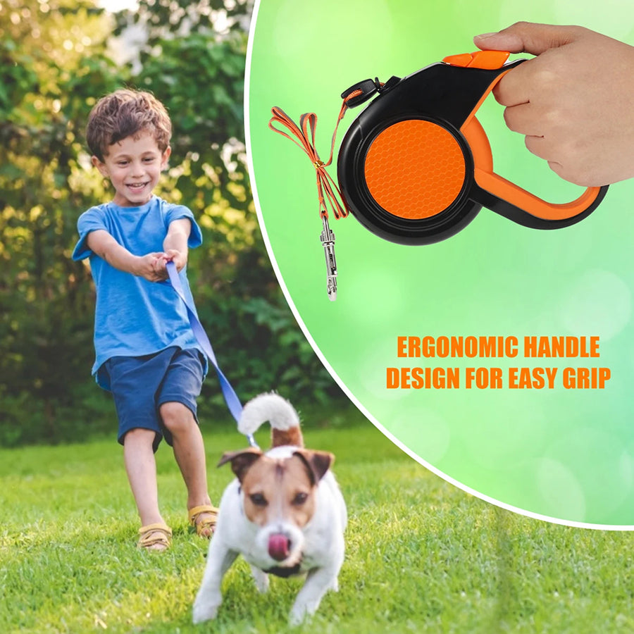 TanisPup 8-Meter Retractable Dog Leash – Reflective Tape, One-Button Lock & 30kg Heavy-Duty Capacity
