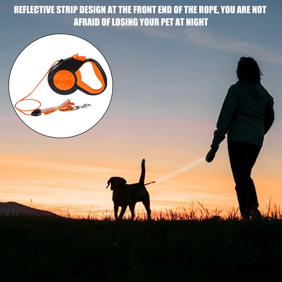 TanisPup 8-Meter Retractable Dog Leash – Reflective Tape, One-Button Lock & 30kg Heavy-Duty Capacity