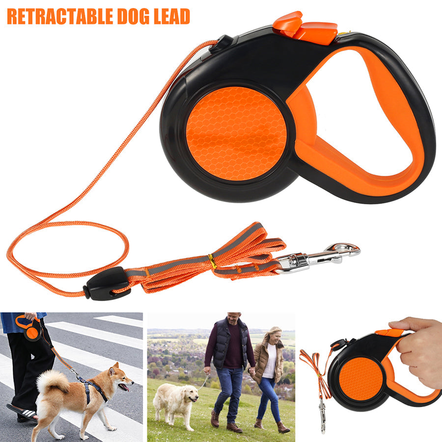 TanisPup 8-Meter Retractable Dog Leash – Reflective Tape, One-Button Lock & 30kg Heavy-Duty Capacity