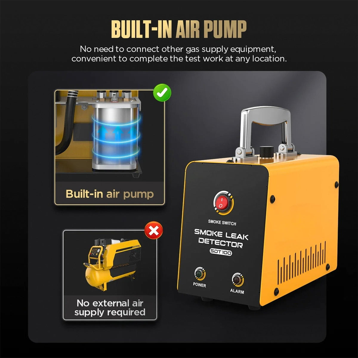 TekDanix Built-In Air Pump - No External Compressors Required