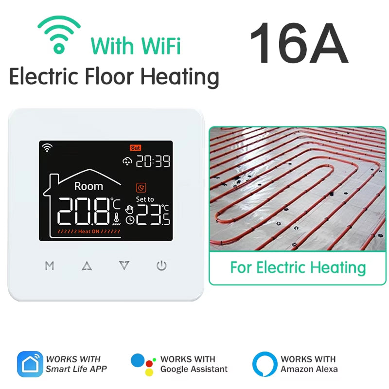 ThemitVi Smart WiFi Thermostat – 0.1°C Precision, 2.5D Glass Touch Panel & Alexa/Google Home Control