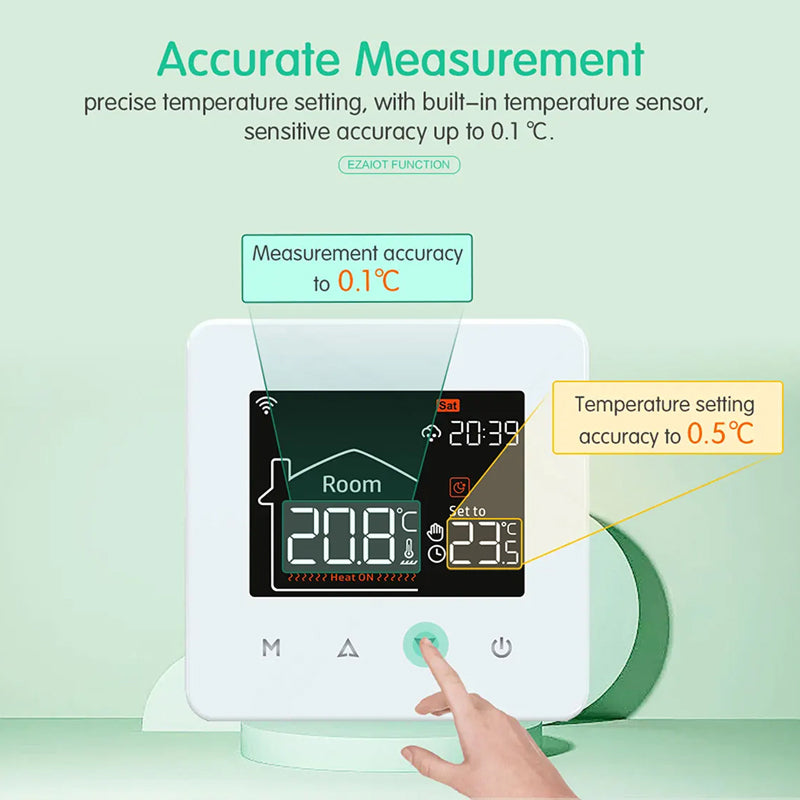 ThemitVi Smart WiFi Thermostat – 0.1°C Precision, 2.5D Glass Touch Panel & Alexa/Google Home Control