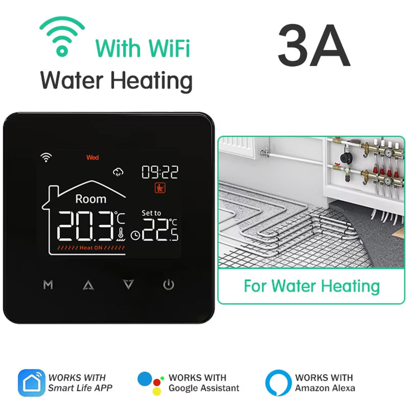 ThemitVi Smart WiFi Thermostat – 0.1°C Precision, 2.5D Glass Touch Panel & Alexa/Google Home Control
