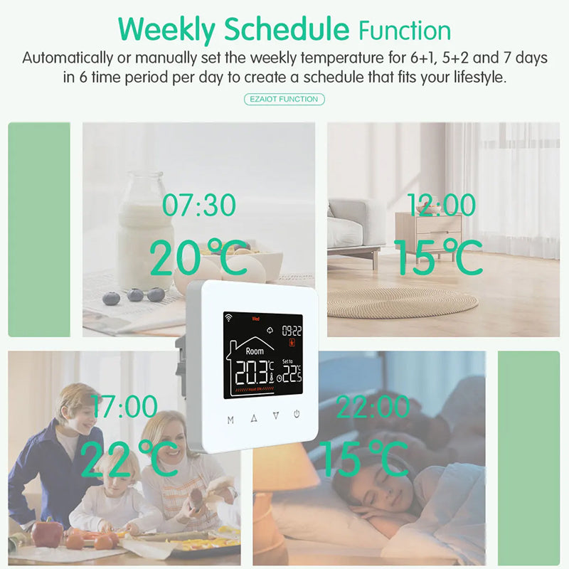ThemitVi Smart WiFi Thermostat – 0.1°C Precision, 2.5D Glass Touch Panel & Alexa/Google Home Control