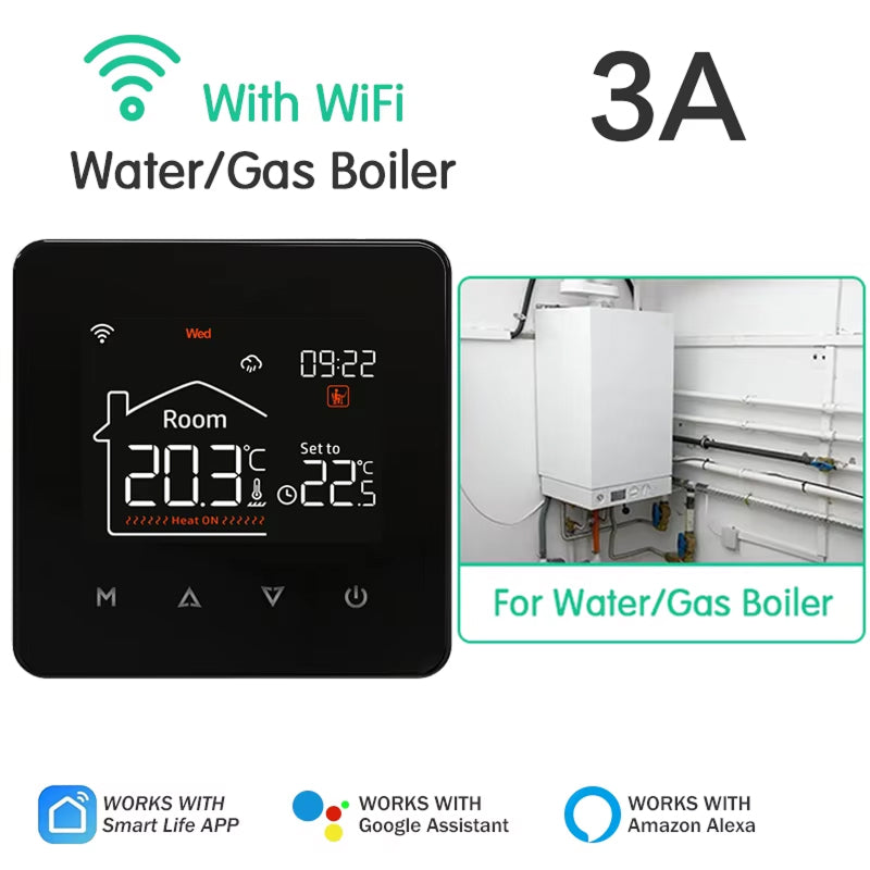 ThemitVi Smart WiFi Thermostat – 0.1°C Precision, 2.5D Glass Touch Panel & Alexa/Google Home Control