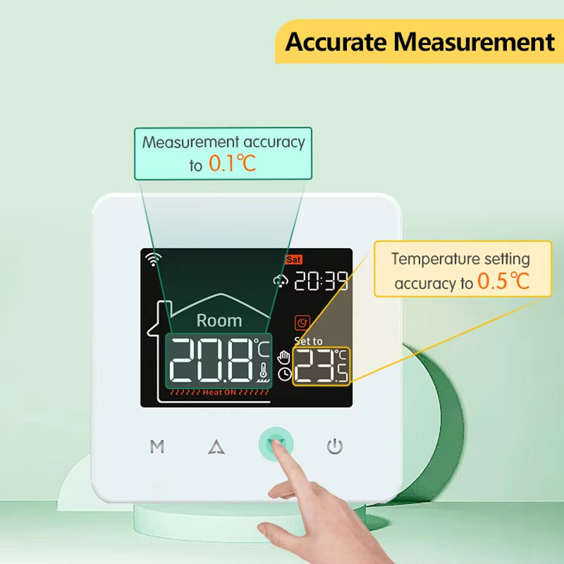 ThemitVi Smart WiFi Thermostat – 0.1°C Precision, 2.5D Glass Touch Panel & Alexa/Google Home Control