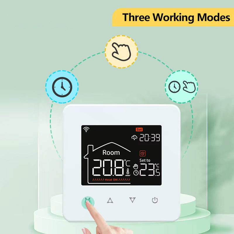 ThemitVi Smart WiFi Thermostat – 0.1°C Precision, 2.5D Glass Touch Panel & Alexa/Google Home Control