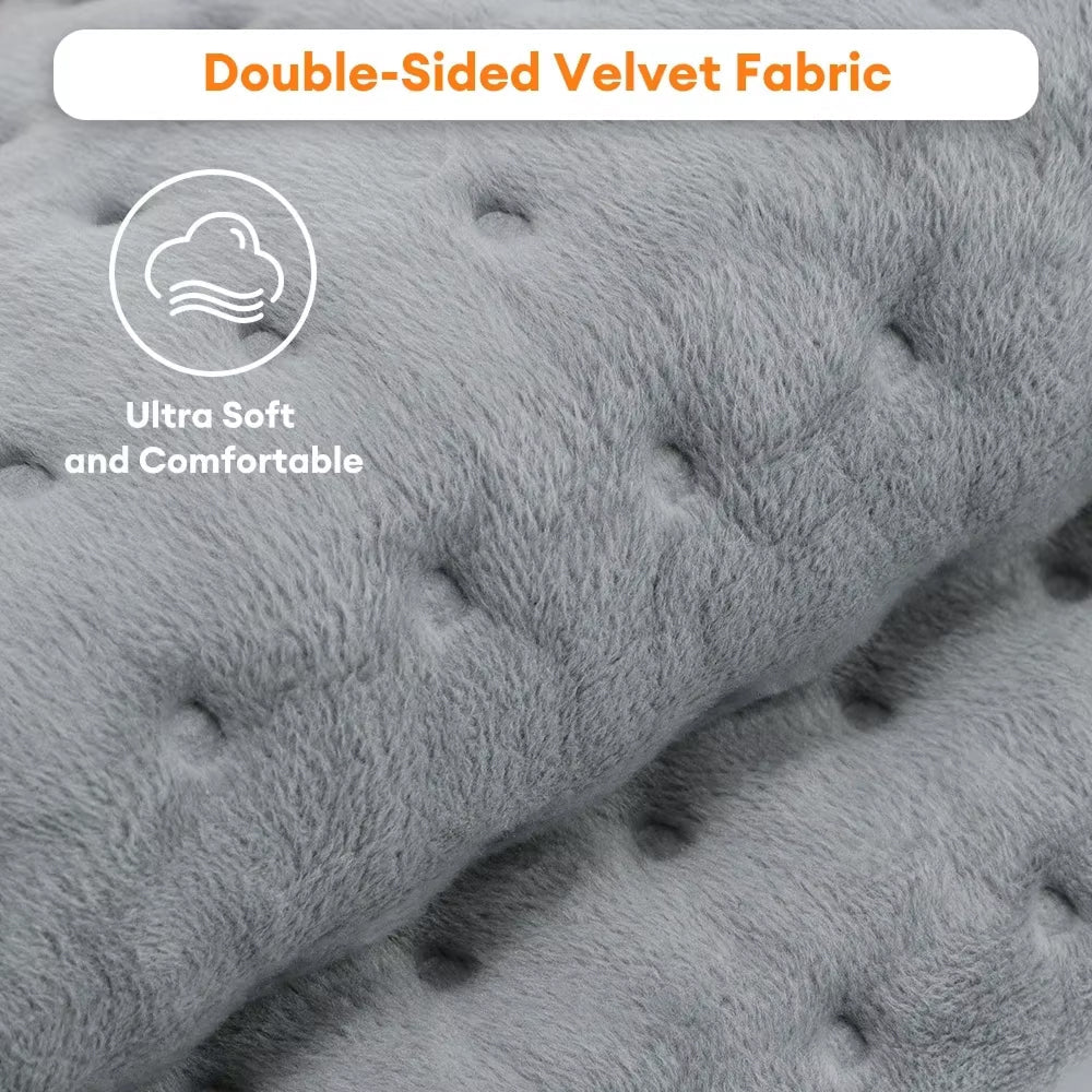 ThermeCim Electric Heating Pad – 60x30cm Crystal Velvet, 9 Temperature Levels & 4-Timer Safety Control