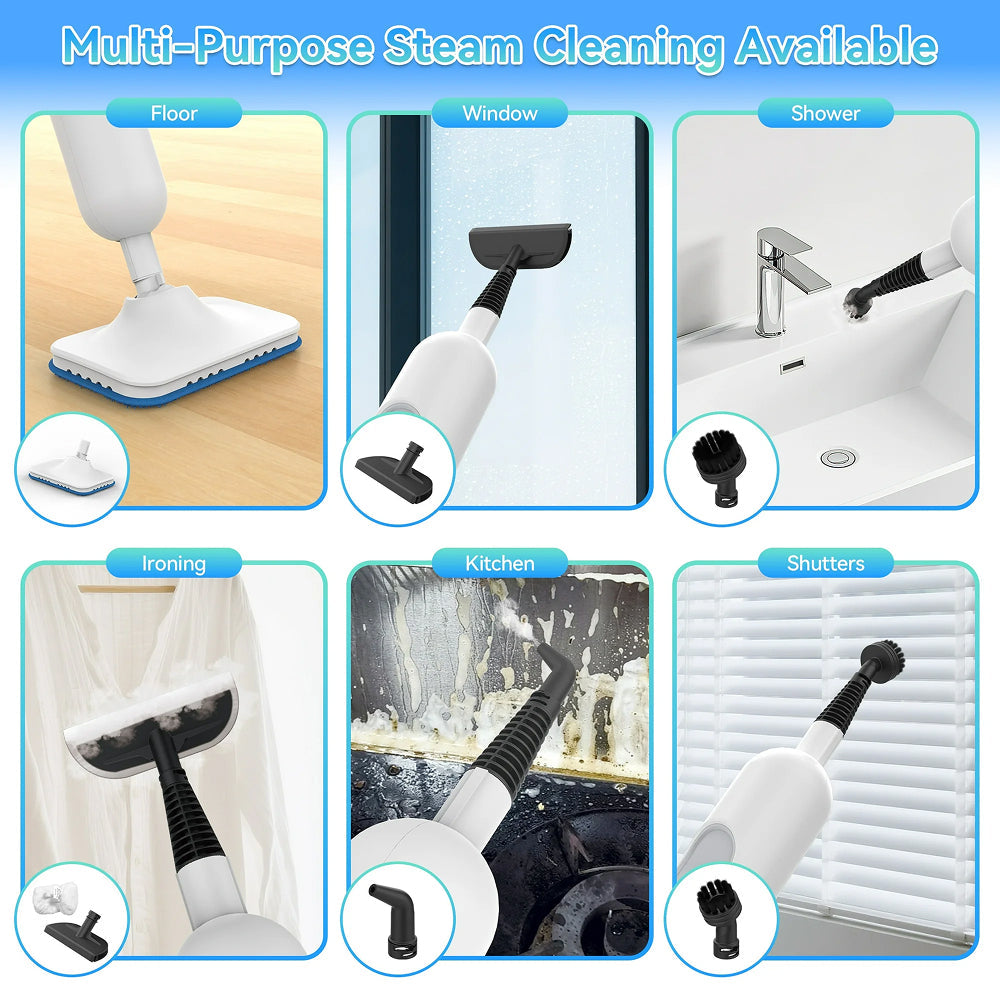 TimixGix 6-in-1 Floor Steamer – 212°F Germ Elimination, 15s Fast Heat-Up & 180° Swivel Head