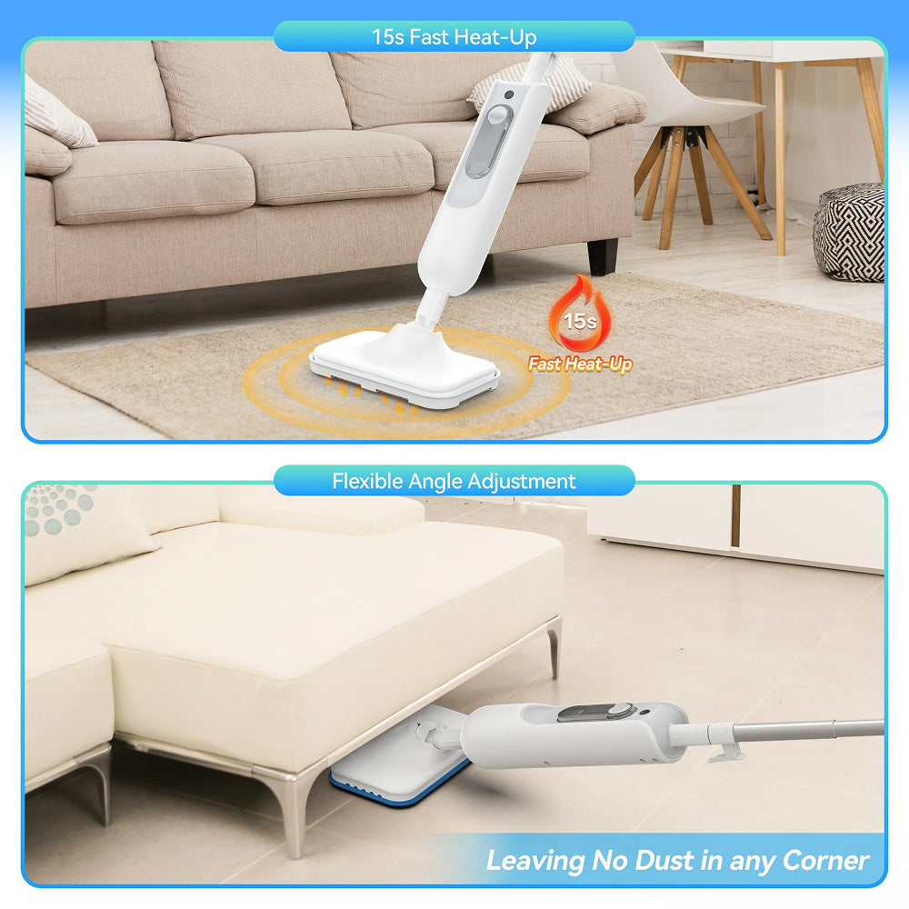 TimixGix 6-in-1 Floor Steamer – 212°F Germ Elimination, 15s Fast Heat-Up & 180° Swivel Head