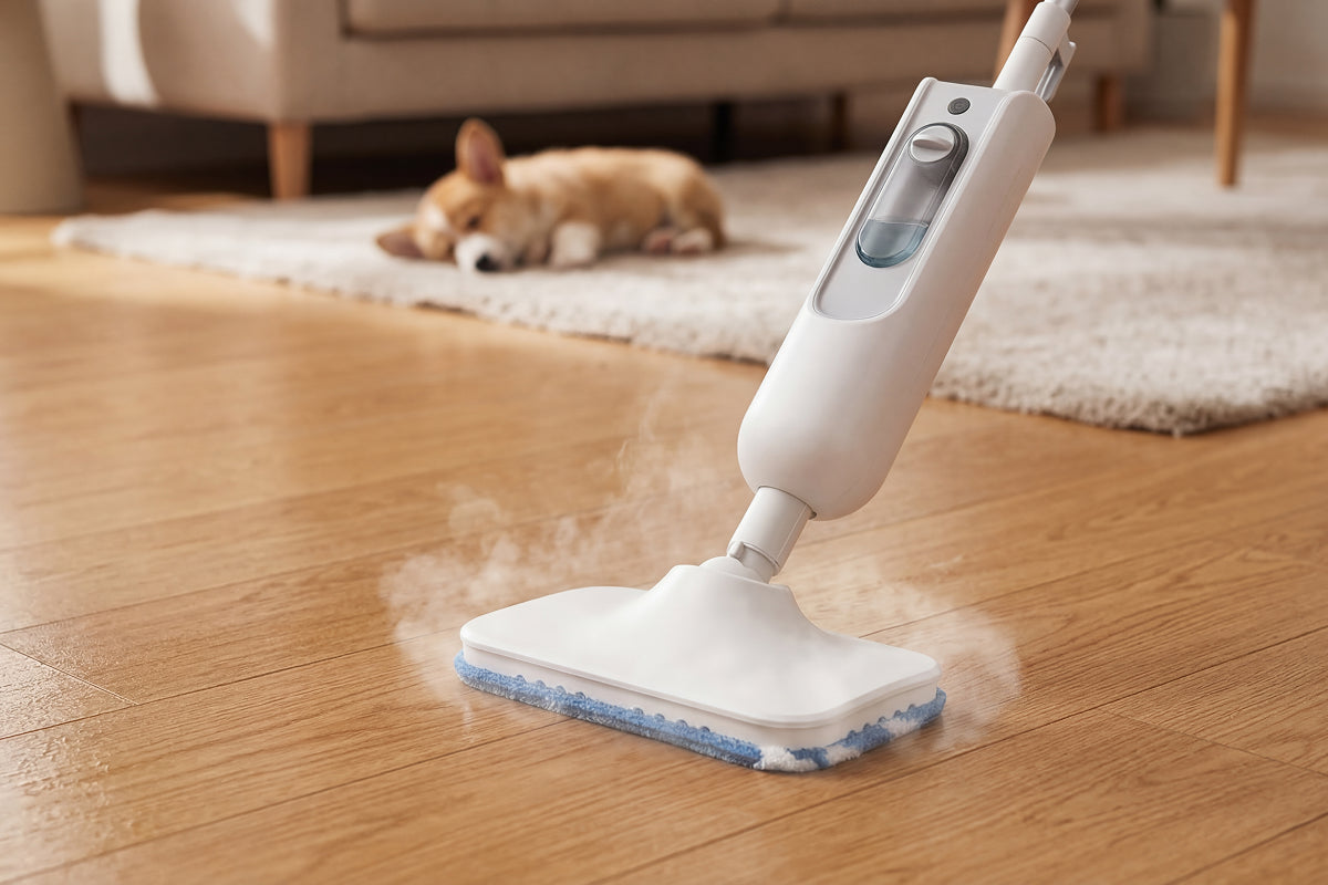 TimixGix 6-in-1 Floor Steamer – 212°F Germ Elimination, 15s Fast Heat-Up & 180° Swivel Head