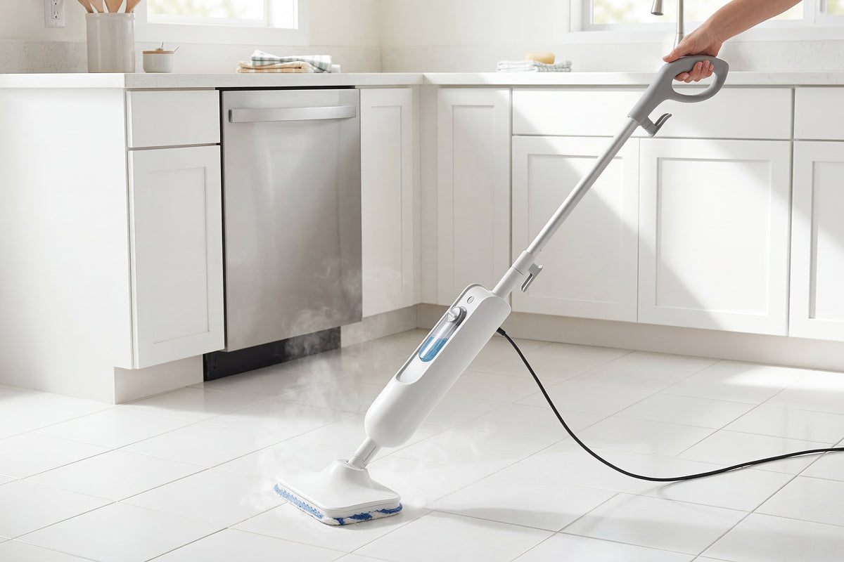 TimixGix 6-in-1 Floor Steamer – 212°F Germ Elimination, 15s Fast Heat-Up & 180° Swivel Head