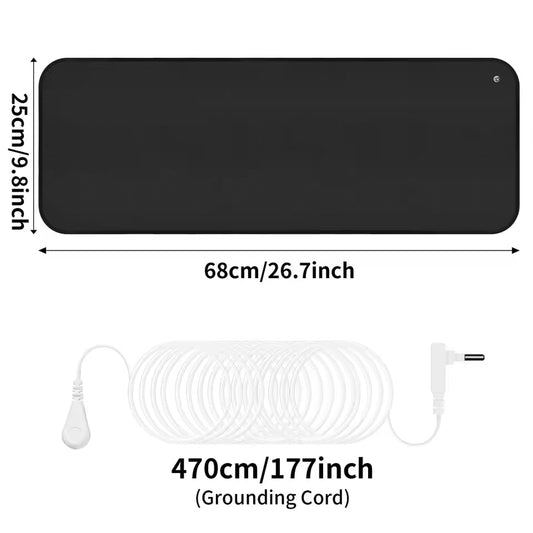 TixiWarmi Carbon Fiber Grounding Mat – Conductive Earth Therapy, EMF Protection & Recovery Cable