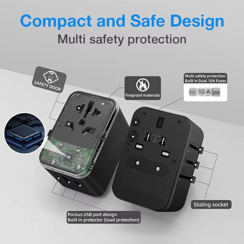 TourLiko Dual USB plus Type-C charging ports