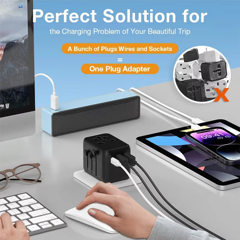 TourLiko Dual USB plus Type-C charging ports