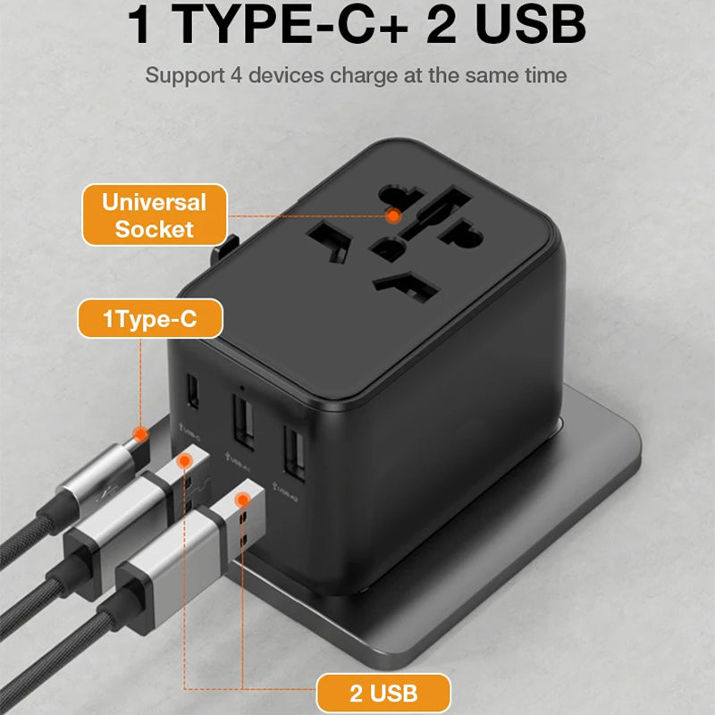 TourLiko Dual USB plus Type-C charging ports