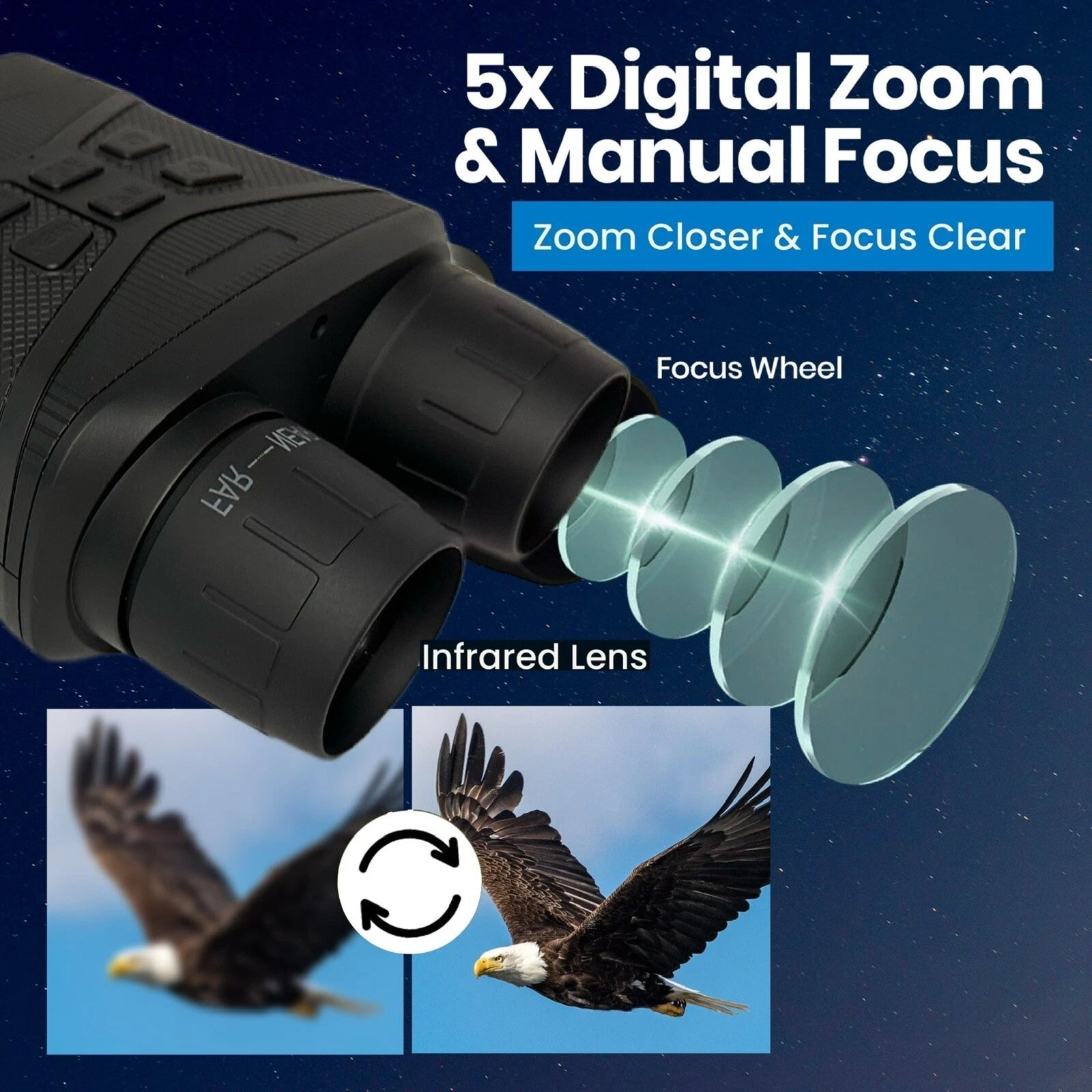 ViewCliq 4K Night Vision Goggles – 42MP Digital Binoculars, 3