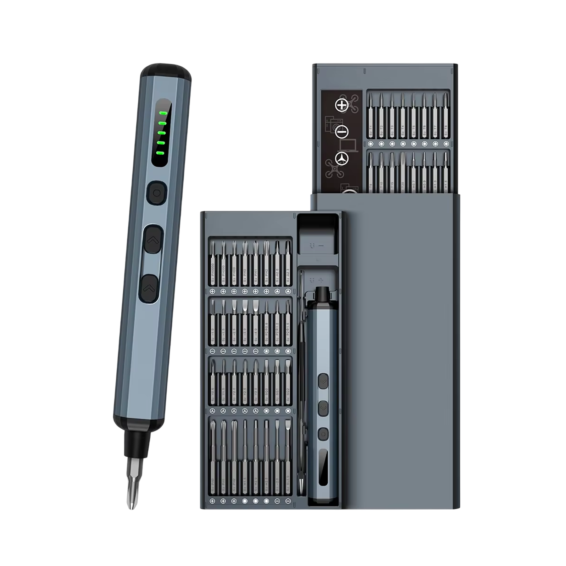 VoltTrixxy 62-in-1 Electric Screwdriver – Precision Magnetic Bits, LED Shadowless Light & USB-C Charging