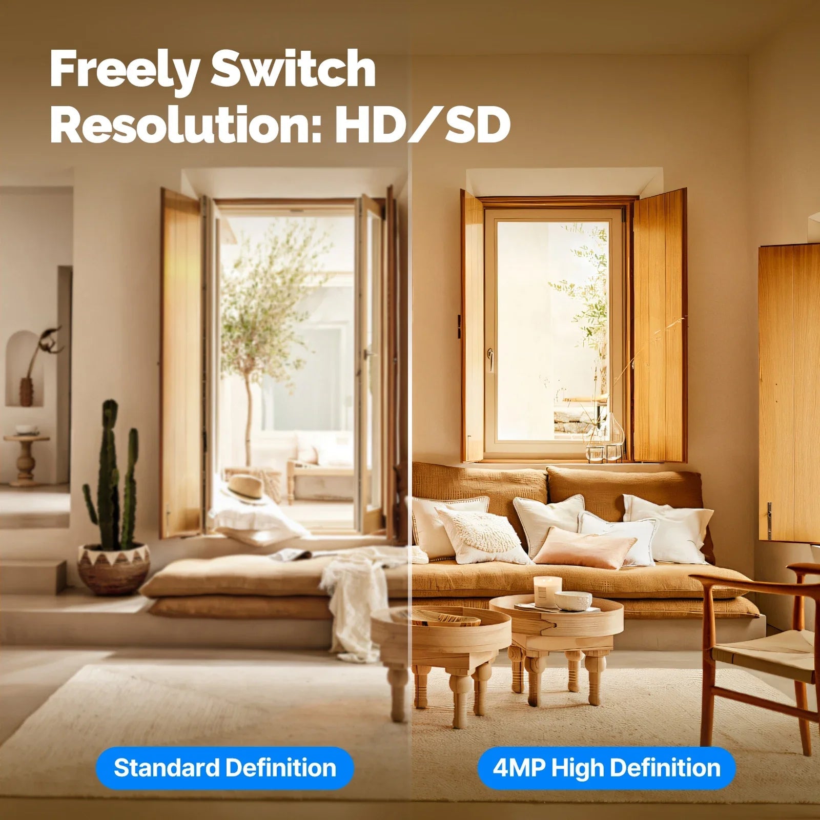 VugitCam 4MP Indoor Security Camera – 360° Pan-Tilt, AI Motion Detection & Alexa/Google Support